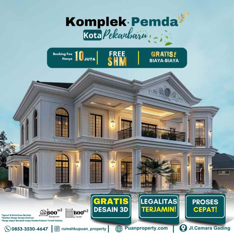 hunian exclusive dengan dp 10 jt di pekanbaru