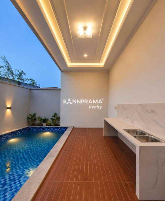 rumah 2 lantai ada pool di tanah baru depok
