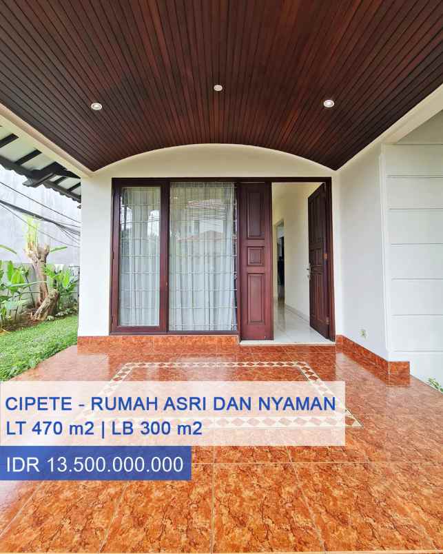 Rumah Asri Area Jl Asem Cipete Jakarta Selatan