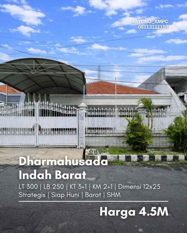 rumah dharmahusada indah barat strategis siap huni
