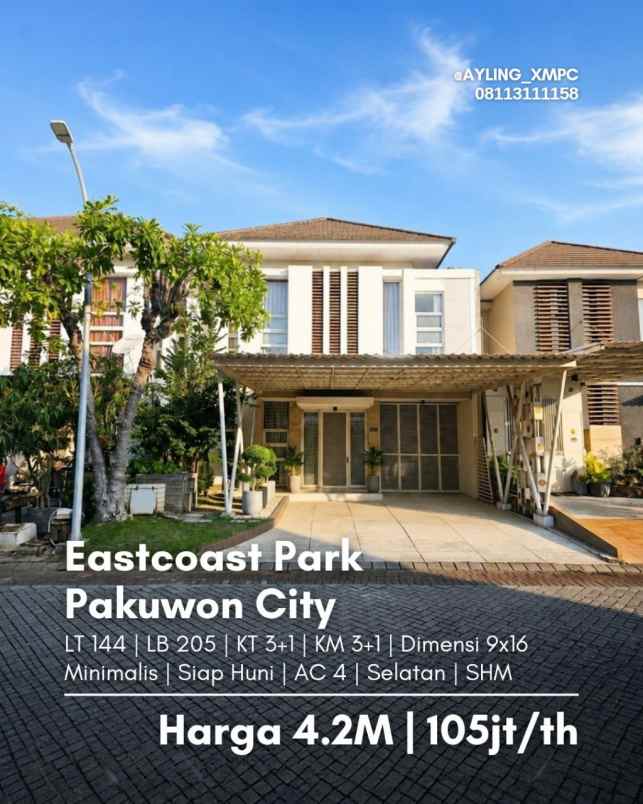 rumah eastcoast park pakuwon city minimalis siap huni