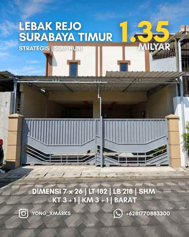rumah lebak rejo strategis murah row 2 5 mobil