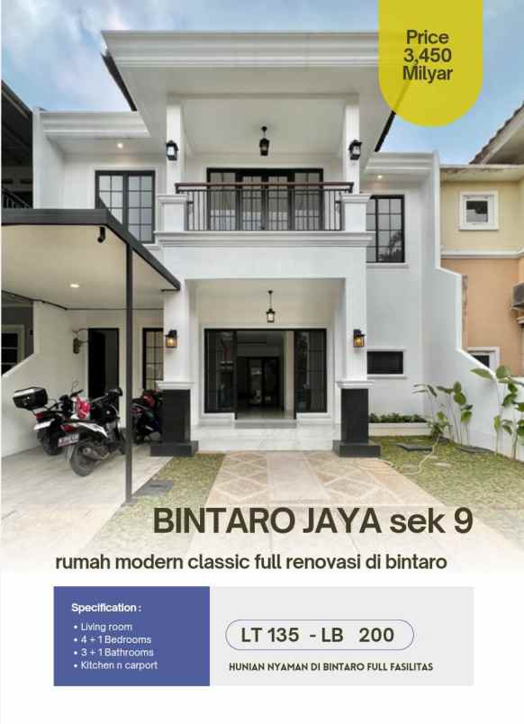 Rumah Mewah Full Renov Siap Huni Di Bintaro 9 Tangsel