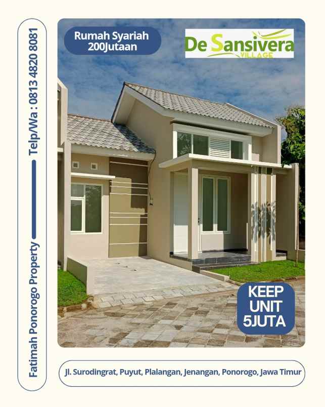 rumah satu lantai minimalis syariah ponorogo