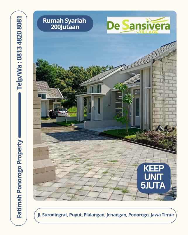 rumah satu lantai minimalis syariah ponorogo