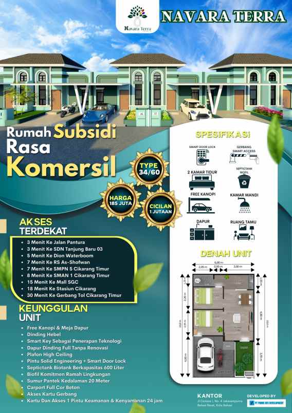 rumah subsidi navara terra cikarang timur