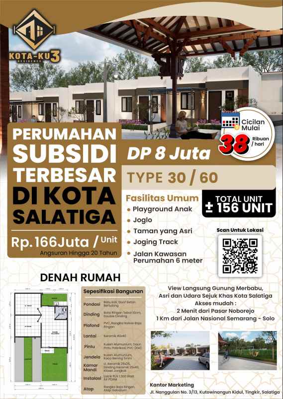 rumah subsidi type 30 dp all in 8 juta kota salatiga