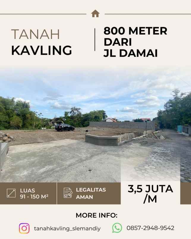 tanah kavling 400 meter dari jl kapten haryadi