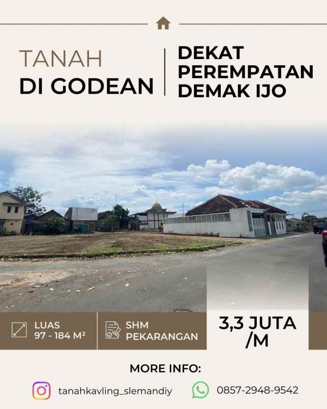 tanah kavling strategis di sidokarto godean