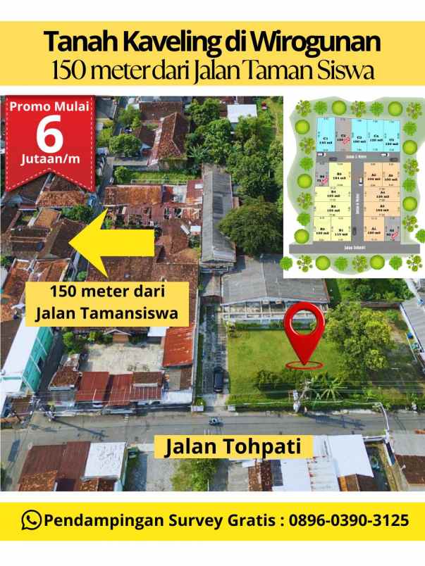 tanah strategis di wirogunan dekat jalan tamansiswa