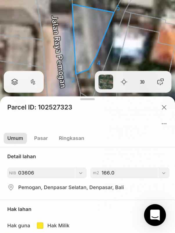 dijual 1 66 are free toko jl raya pemogan kepaon dnpsr