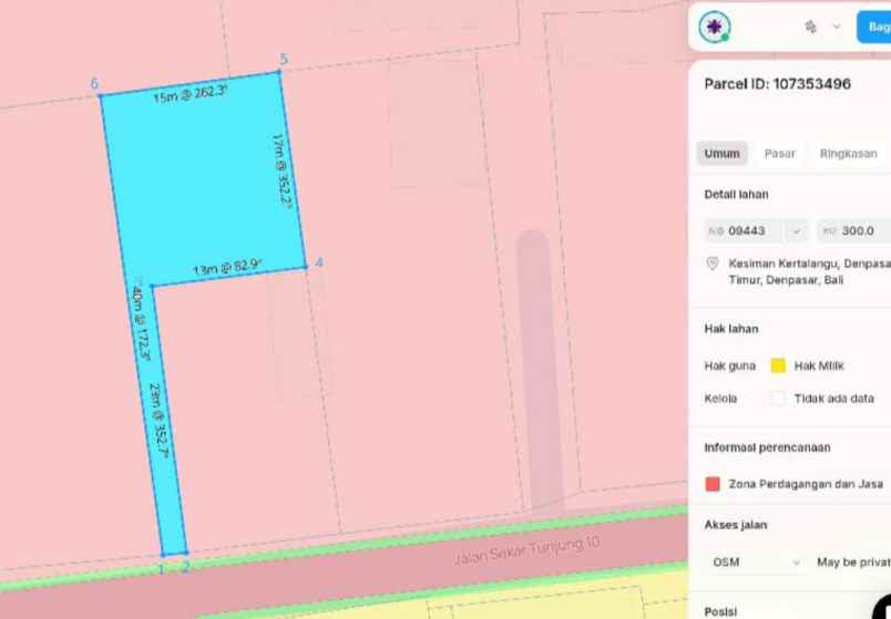 dijual 3 are jl sekar tunjung gatsu timur denpasar