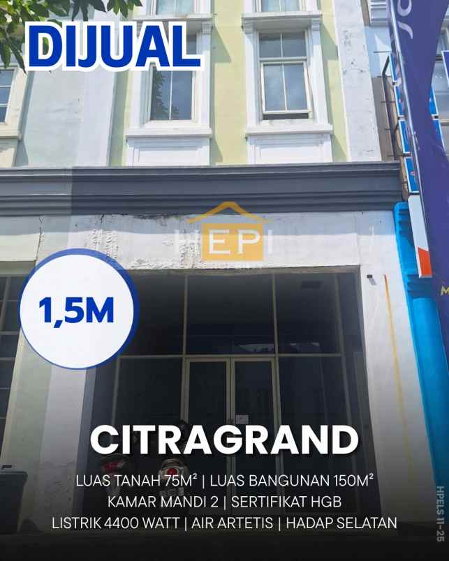 dijual ruko di citragrand semarang