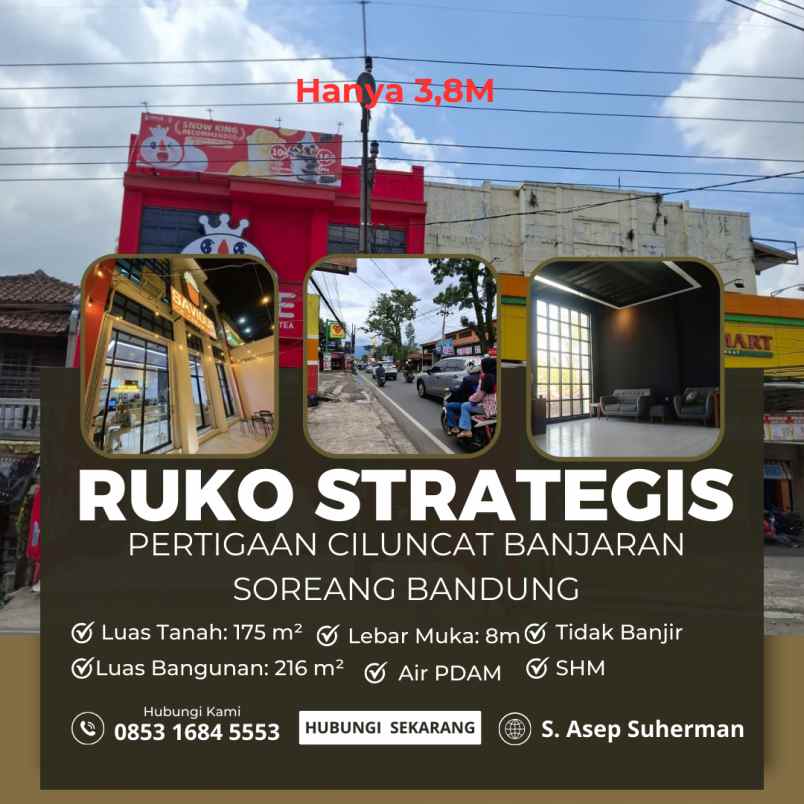 dijual ruko gudang kantor banjaran soreang bandung