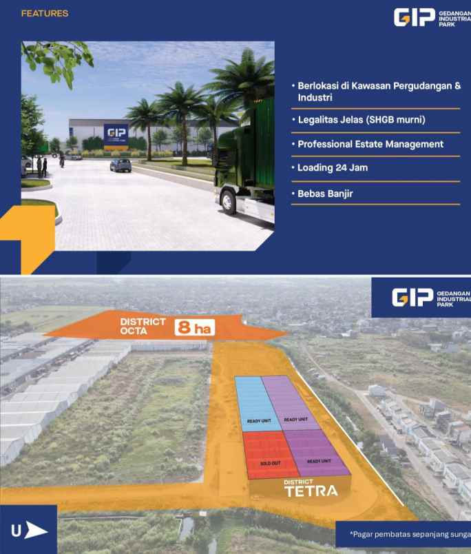 dijual ruko gudang kantor industrial park
