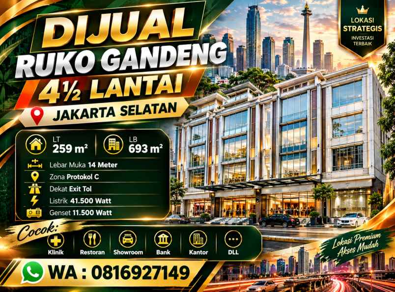 dijual ruko gudang kantor jakarta selatan