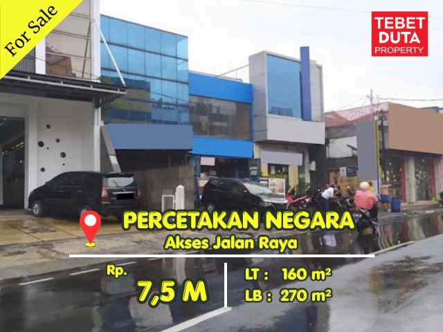 dijual ruko gudang kantor jl percetakan negara