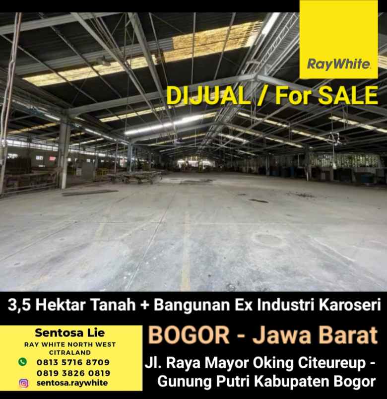 dijual ruko gudang kantor jl raya mayor oking citeureup