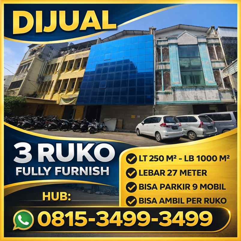 dijual ruko gudang kantor kramat raya jakarta pusat