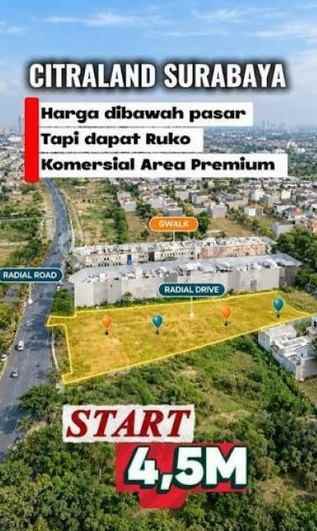 dijual ruko gudang kantor radial drive citraland