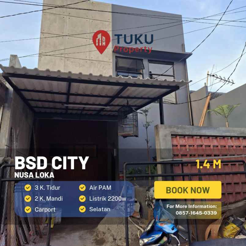 dijual rumah baru elegan di bsd nusa loka