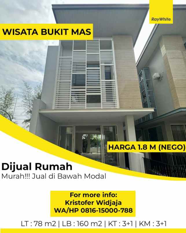 dijual rumah cluster notredame wisata