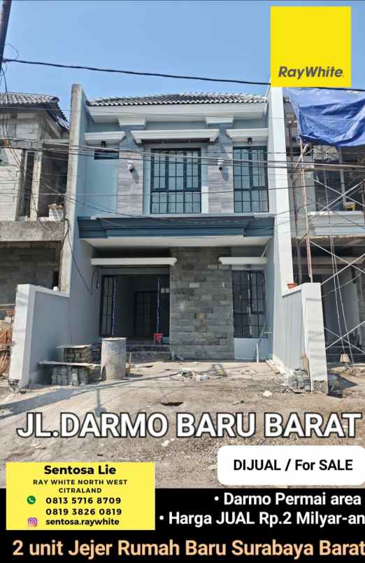 dijual rumah jalan darmo baru barat