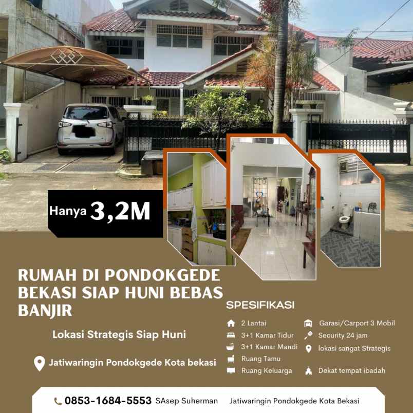 dijual rumah jatiwaringin bekasi jawa barat