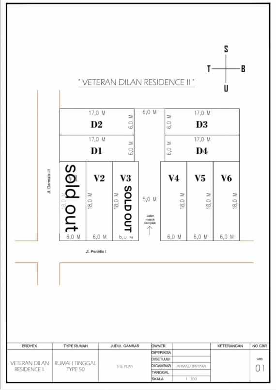 dijual rumah jl perintis 1 komplek