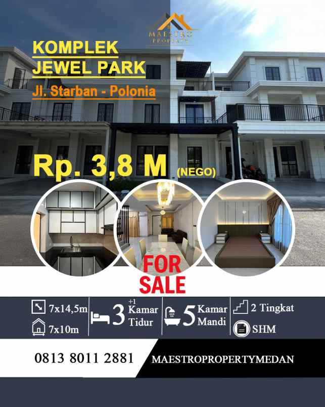 dijual rumah komplek jewel park jalan