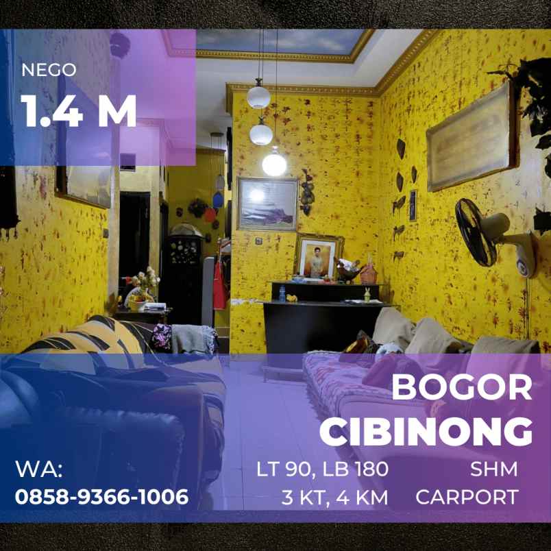 dijual rumah perum pesona telaga cibinong