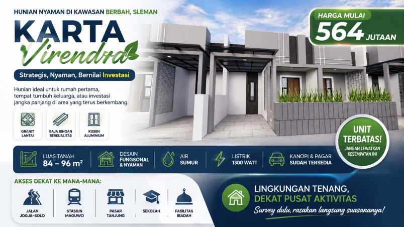 dijual rumah perumahan virendra berbah