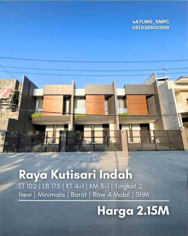 dijual rumah raya kutisari indah