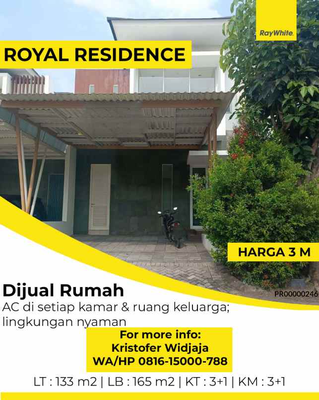 dijual rumah royal residence cluster