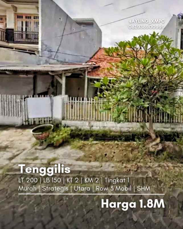 dijual rumah tenggilis