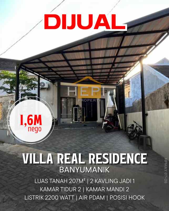 dijual rumah villa real residence