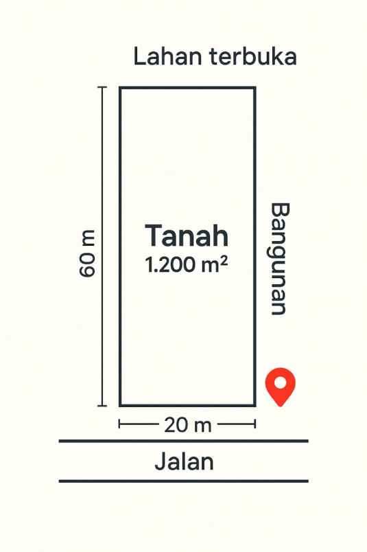 dijual tanah hook 1200 m2 pamulang barat tangsel