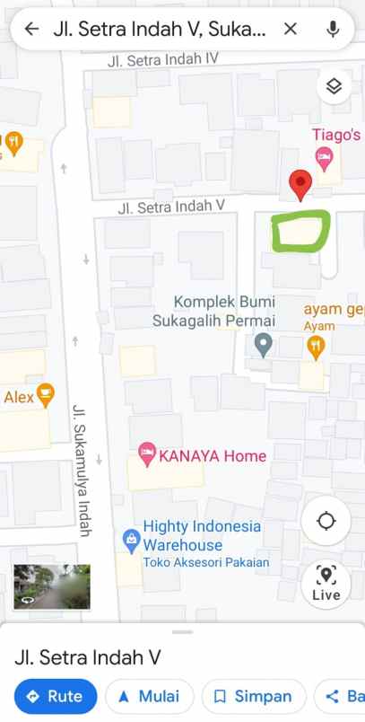 dijual tanah jalan setra indah v bandung
