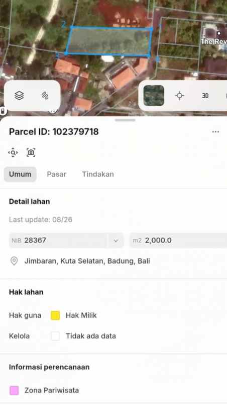 dijual tanah jl pantai balangan