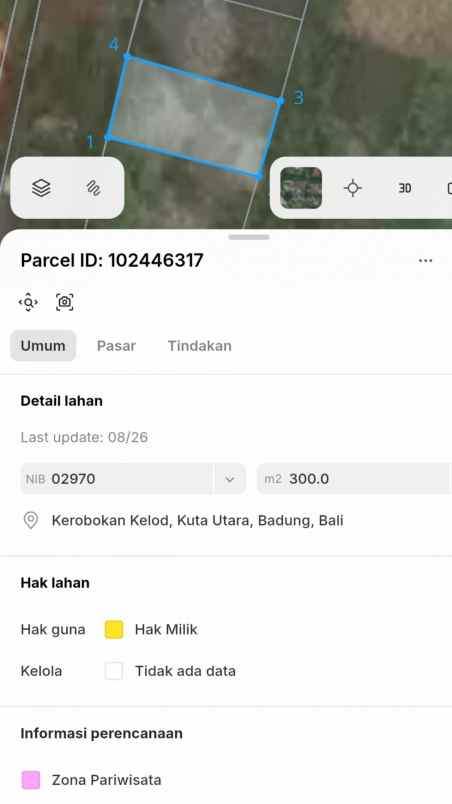 dijual tanah jl pantai batu beli