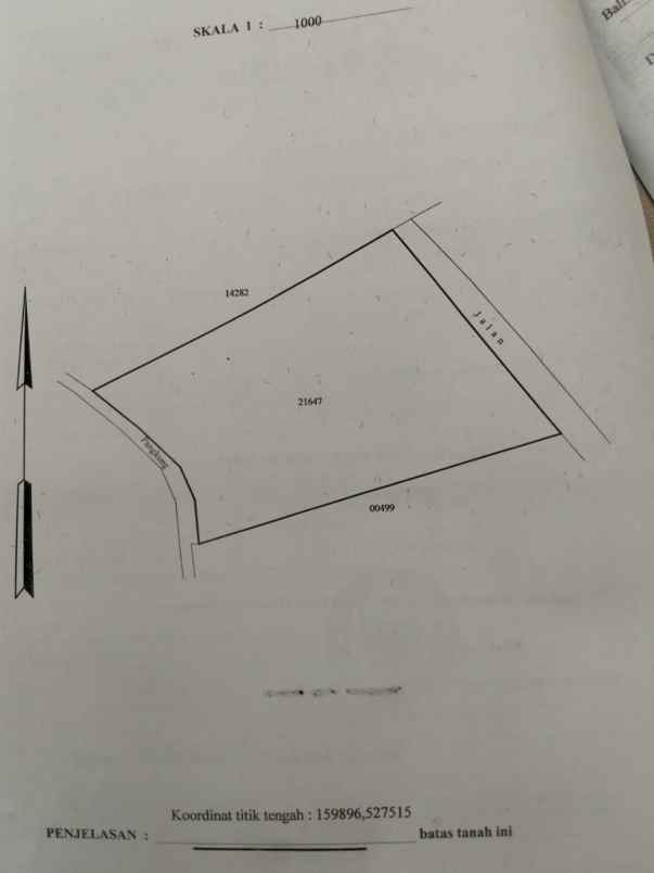 dijual tanah jl pantai batu layah