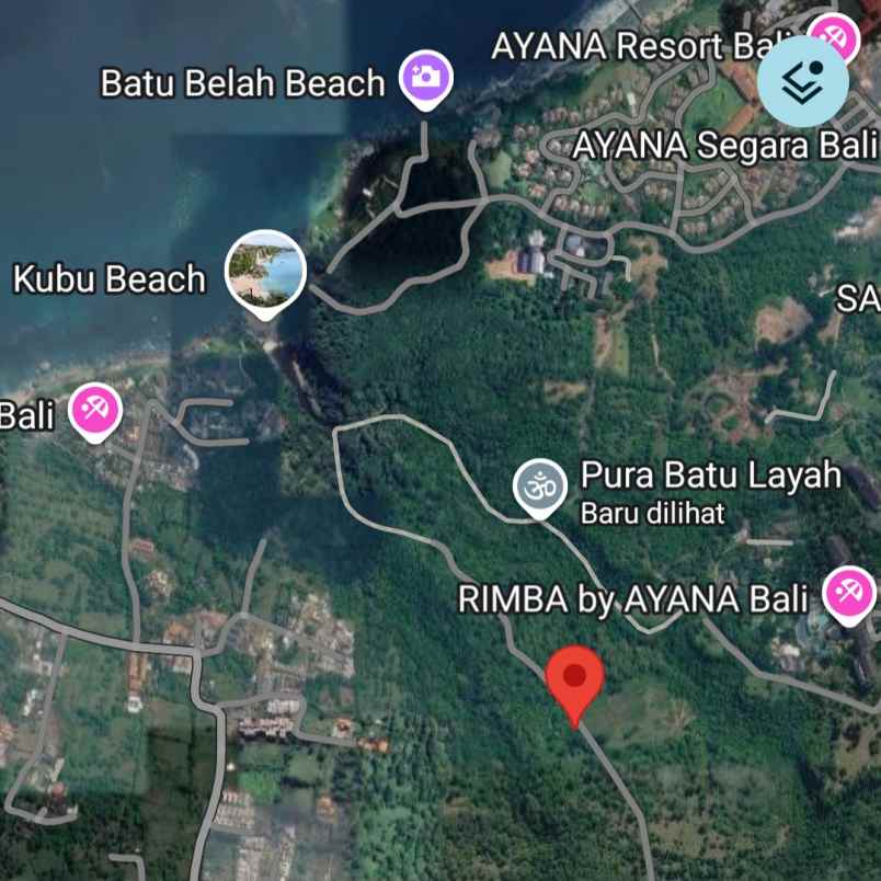 dijual tanah jl pantai batu layah