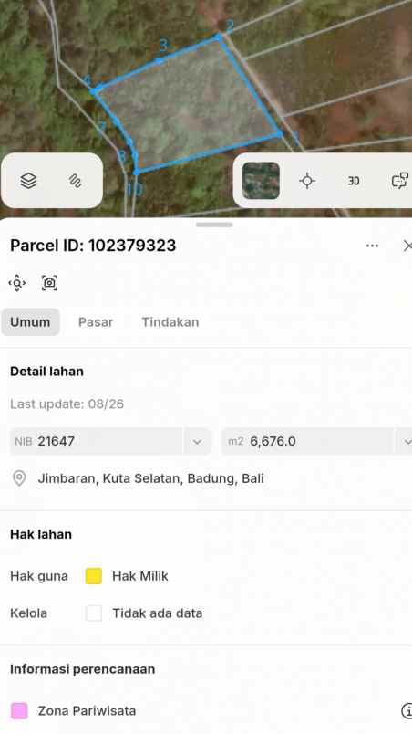 dijual tanah jl pantai batu layah