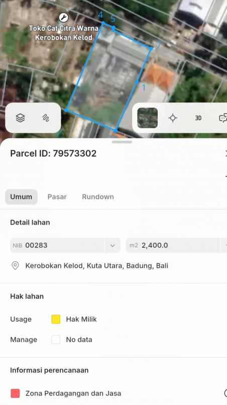 dijual tanah padangsambian kelod