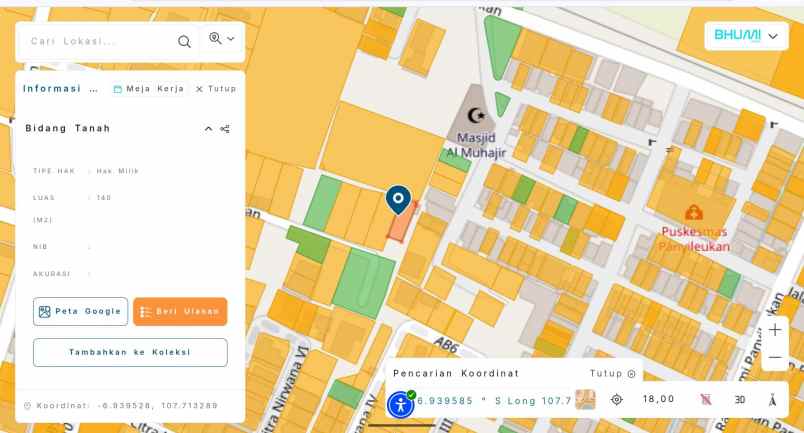 dijual tanah panyileukan