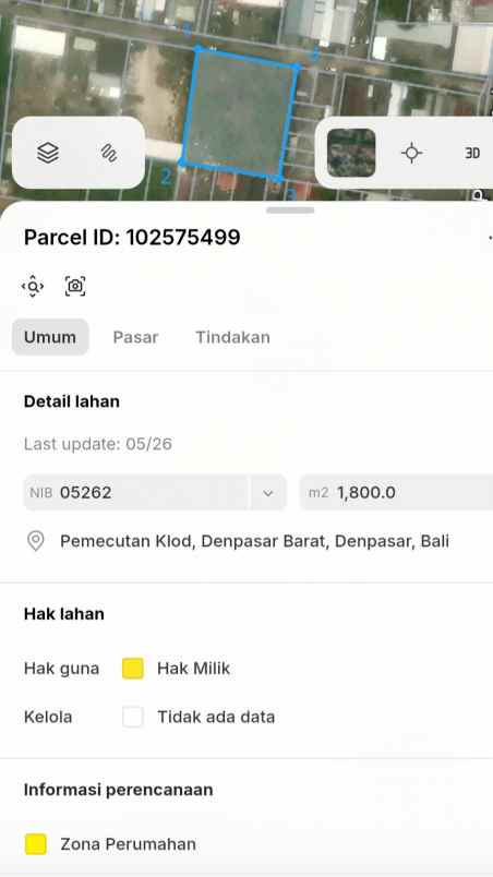 dijual tanah pemecutan kaja