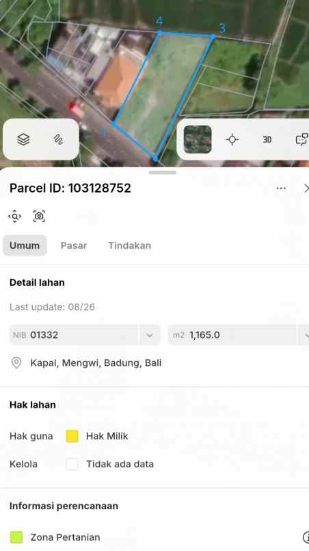dijual tanah raya denpasar gilimanuk