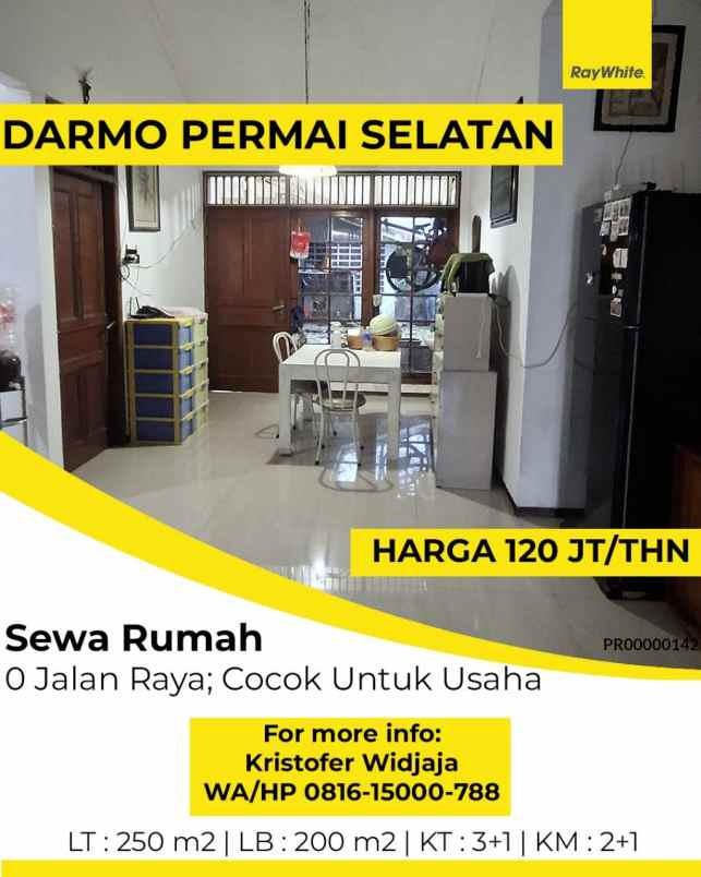 disewakan rumah raya darmo permai selatan