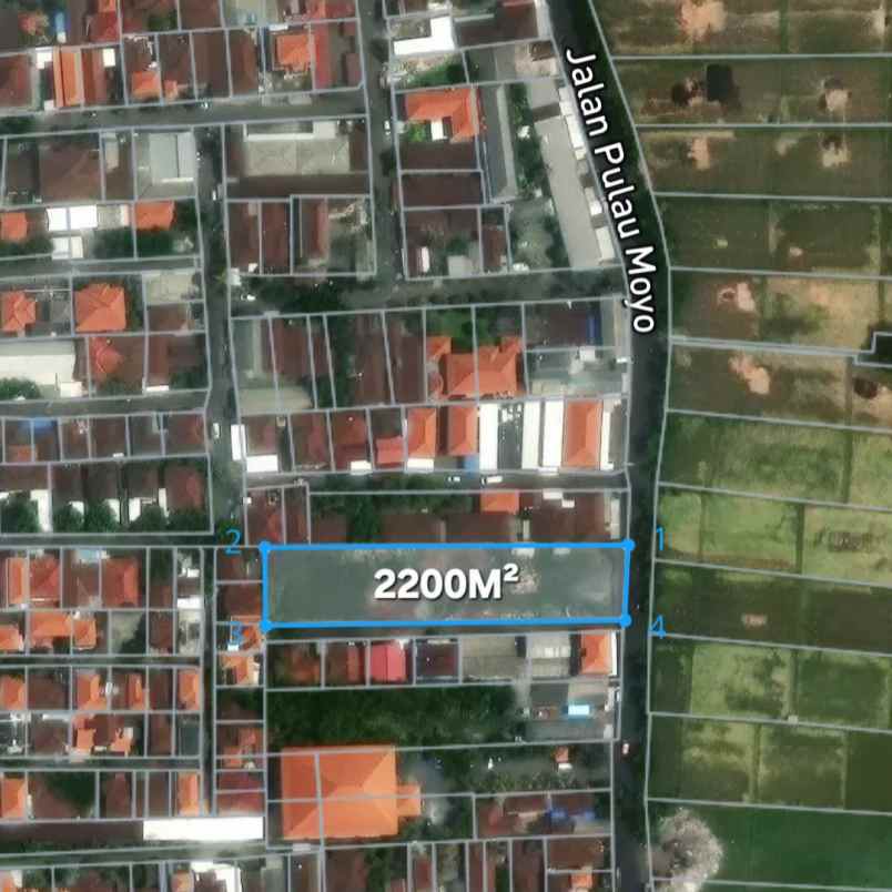 disewakan tanah jl raya pulau moyo