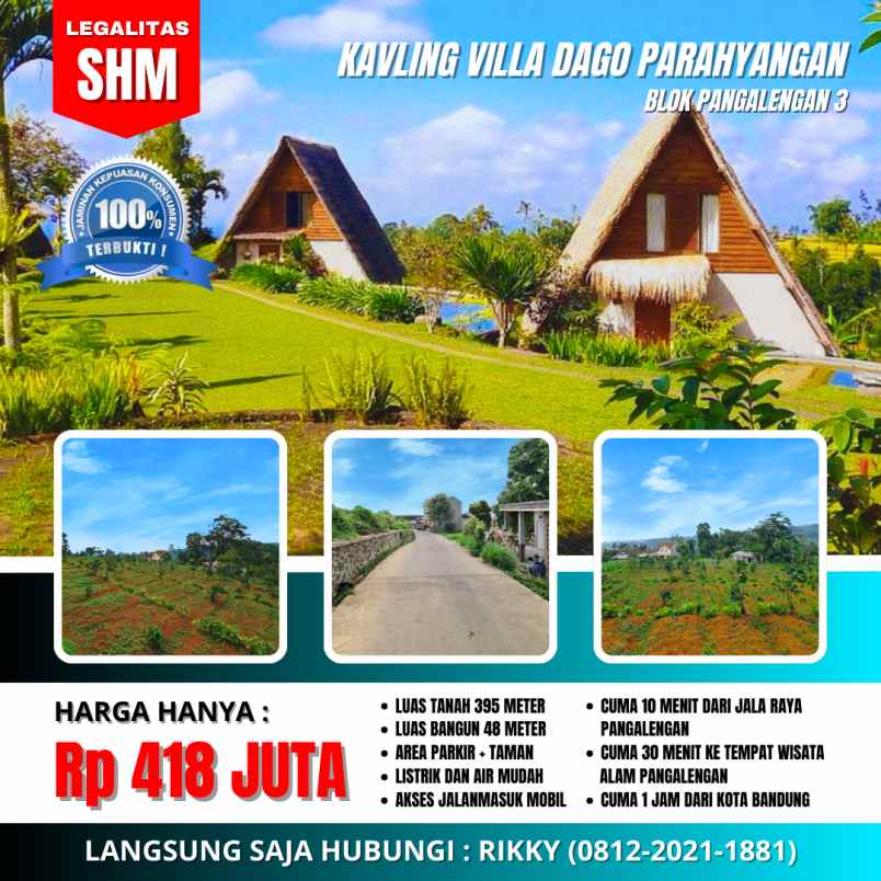 jual kavling villa siap bangun di bandung